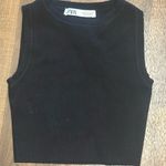 ZARA  Black Fitted Sleeveless Crop Tank Top Photo 6