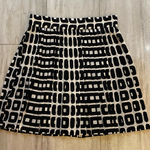 Banana Republic Black and White Geometric Print Pleated Elastic Waist Skirt Photo 0
