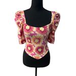 Free People NWT! Give Me More Floral Half Sleeve Crop Top - Size XS Photo 5