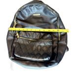 Rampage Black Quilted Faux Leather Backpack Gold Zipper School Bag Travel Purse Photo 7