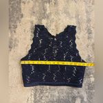 Sequin Hearts Blue  Lace Crop Top Photo 1