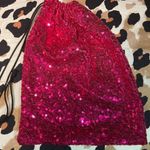 Boutique Hot Pink Sequin Drawstring Money Bag Super Sparkle Sequence Bling Rave Y2K Glam Photo 0