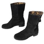 Stuart Weitzman  Black Suede Boots 8.5 - Side Zip, Leopard Lined, Made in Spain Photo 0