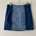 PacSun Denim Skirt Two Tone Panel Blue Short Mini Stretch Womens Skirt Size 28 Photo 0