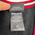 DC Comics Boxlunch Harley Quinn Varsity Patch Knit Cardigan Black Photo 3