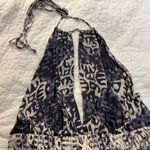 Free People Beach Day Halter Mini Dress Black Blue White LARGE Photo 5