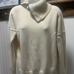 ALLSAINTS  Ivory Witby Jumper Knit Relaxed Asymmetric Zip Up Sweater Size S Photo 0