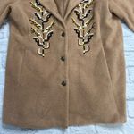 Bob Mackie  Wearable Art Fleece Jacket Brown Sunflower Embroidered Size M Photo 4