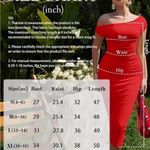 NEW Red Elegant One Shoulder Sleeveless Bodycon Ruched Cocktail Midi Dress S Photo 2