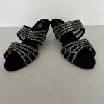 Joan Boyce Heels Rhinestone Glitter Heel Slide Neutral Party‎ Casual Size 8 Wide Black Photo 8