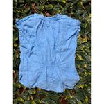 Anthropologie  Pilcro Blue Cap Sleeve 100% Linen Blouse Size Small Photo 1