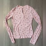 SKIMS  Soft Lounge Cherry Blossom Print Long Sleeve Ribbed Henley Size Small Photo 1