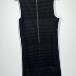 Eileen Fisher Square Neck Ponte Sheath Dress Size 14 Charcoal Black Striped Photo 4