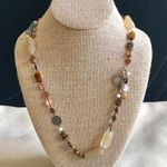 Silpada  Necklace Tigers Eye Cooper Brass Pearl Photo 0