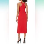 Likely Avie Gathered‑Neck Side‑Slit Midi Dress Red M NWT Halter Column Dress Photo 1