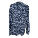 Quacker Factory Quaker Factory Blue Leopard Print Rhinestones Beaded Cardigan Women’s Size L Photo 3