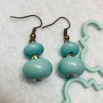 Earrings Two Pair Dangle Hook Pierced Shade of Blue, Teal, Pale Green Subjective Photo 2
