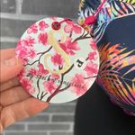 Multicolored Crop Tie Front Bikini Top Women’s Size Small Black Photo 6