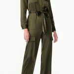 Wide Leg Satin Jumpsuit Green Size L Photo 3