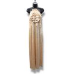 Lovers + Friends Lovers and‎ Friends Rachel Lilium Sequin Gown Size Large Beige Halter Neck Photo 2