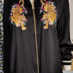 Divided H&M  Tiger Bomber Jacket Japan Satin Embroidered Black Women's Size 2 Photo 0