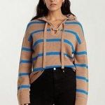 Everlane  Stripe Lace-Up Smock Sweater Photo 1