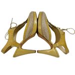 Opening Ceremony Oxford Lace-Up Canvas Patent Leather Cut-Out Slingback Heels Photo 8