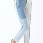 PacSun Eco Hopper Patch Mom Jean Two Tone Blue Wash Photo 2