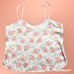Vintage Camisole Satin Floral Tank Top Shell L Large Pink Photo 1