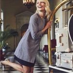 CAbi NEW  Striped Car Coat 5474 Blue Gray Size XS Photo 6