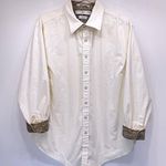 Tommy Hilfiger Vintage Y2K  Cream Corduroy Snap Front Shirt Paisley Lined Cuffs Photo 0