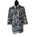 Chico's  Womens Jacket Size 1‎ Medium 8 Travelers Collection Tiger Striped NEW Photo 2