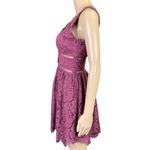 Tobi Womens Dress Lace Cutout Plunge Fit and Flare Purple Scalloped Bodice XS Photo 8