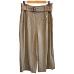 Akris Punto Fiorella Tan Wide Leg Culotte Cropped Wool Blend Pant - size 12 Photo 1