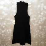 Free People  Mary Jane Black Ribbed Mini Dress Photo 4