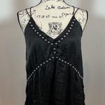 POL Black Studded Satin Cami Top – Boho Rocker Tank, Size S Photo 0