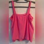 Vintage Malbe Hot Pink 100% Silk Square Neckline Tank Top, Elastic Back Band; 6 Photo 4