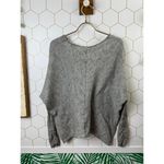 Free People  Gray Wool Blend Slouchy Scrunch Sleeve Sweater - Size - Medium Photo 2