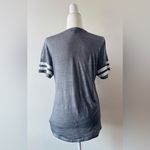 EXPRESS “Sundays are for Football” V neck Short Sleeve Slub Knit Tee Grey XS Photo 2