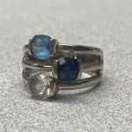 Lia Sophia  Multi Color Gemstones Cushion Cocktail Ring Size 7.5 Modernist Photo 2