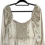 Reformation Champagne Silk Novelia Long Sleeve Mini Dress Womens 6 Photo 6