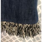 Lumiere Off Shoulder Denim Top Fringe Boho Casual Festival Short Sleeve Womens S Black Photo 3