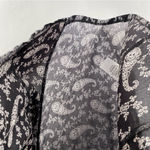 Loft Paisley Ruched Flutter Sleeve Mixed Media Top Lightweight Chiffon Photo 7