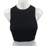 Aritzia  Babaton Women's Black Sleeveless Ribbed Knit Racerback Crop Tank Top XS Photo 0