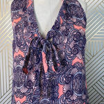 Amanda Uprichard  Mini Dress Drop Hem Tie Neck Geometric Print Pink Purple Small‎ Photo 1
