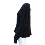 J.Crew Black Ruffle Hem Pullover Sweatshirt Size M Photo 2