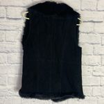 Michael Stars  black suede faux fur sleeveless vest Photo 2