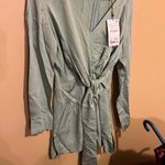 ZARA NWT  satin effect light green mint mini dress xs Photo 3
