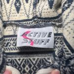 VTG Active Stuff Snowflake Fleece Coat Hoodie Zip Jacket Womens L Christmas USA Gray Size L Photo 3