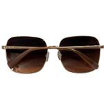 Reaction Kenneth Cole Square Sunglasses Rose Gold Tone Brown Gradient Lens Photo 3